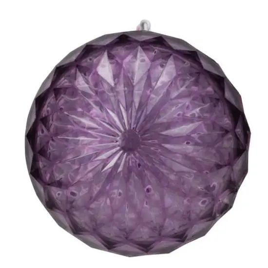 6" Purple LED Christmas Crystal Sphere Hanging Outdoor D&eacute;cor {1}