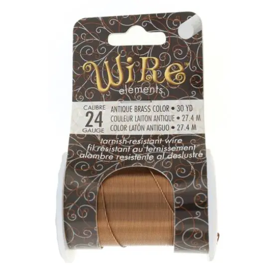 The Beadsmith® Wire™ Elements 24 Gauge Tarnish-Resistant Wire Antique Brass {1}