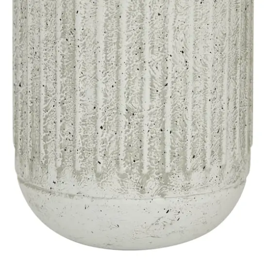 White Metal Contemporary Style Vase, 17" x 7" x 7" {4}