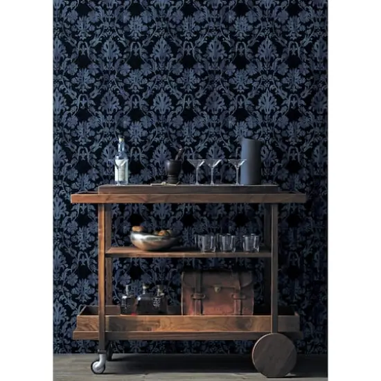 RoomMates Blooming Damask Peel & Stick Wallpaper Black {5}
