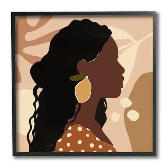 Stupell Industries Woman with Lemon Earrings Black Framed Wall Art {1}
