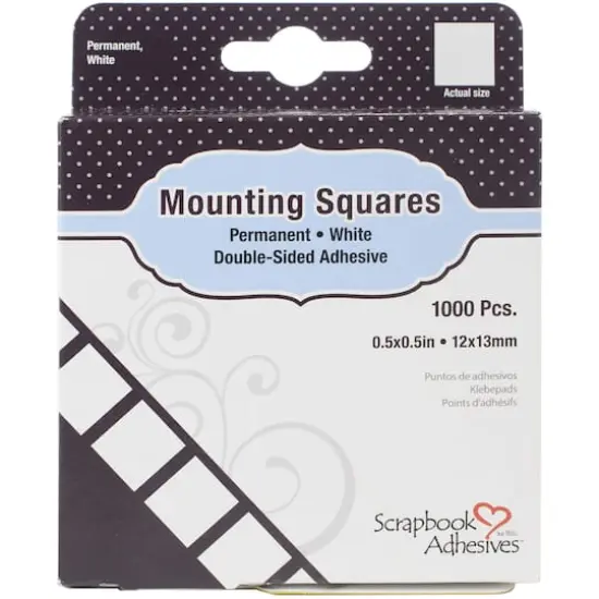 Scrapbook Adhesives By 3L&reg; White Permanent Mounting Squares, 1000ct. {1}