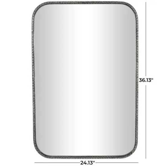 36" Silver Chain Link Framed Wall Mirror {5}