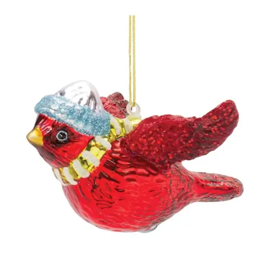 6ct. Red Glass Cardinal Bird Ornaments {1}