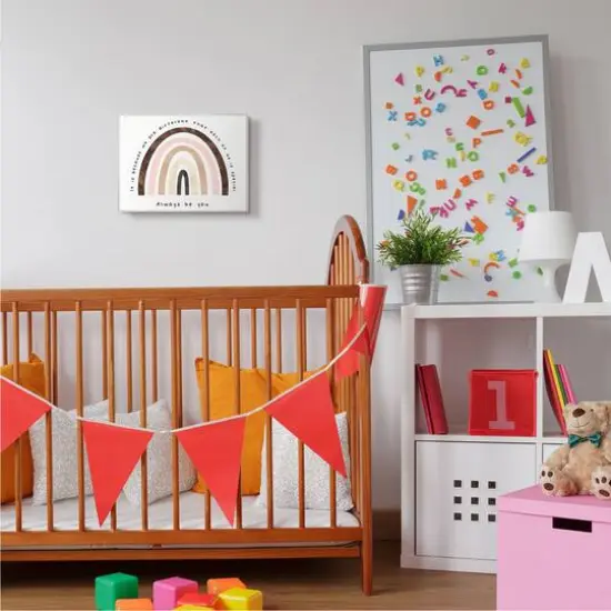 Stupell Industries Diversity Rainbow Wooden Wall Plaque {3}