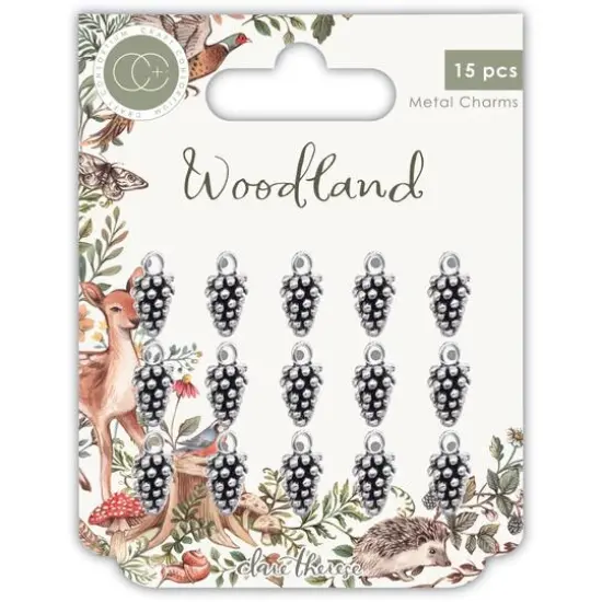 Craft Consortium Woodland Silver Pine Cone Metal Charms {3}
