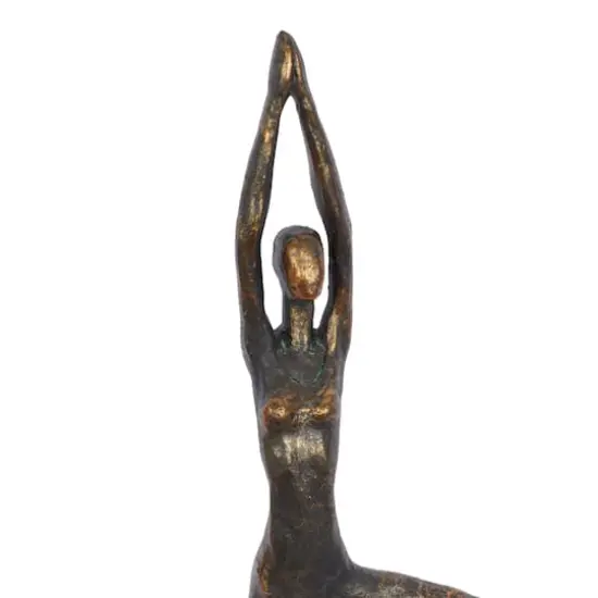 Brass Polystone Modern Sculpture, Yoga 18" x 6" x 4" {6}