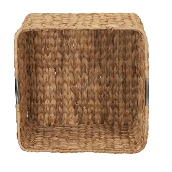 Household Essentials 11" Square Hyacinth Wicker Basket Natural {4}