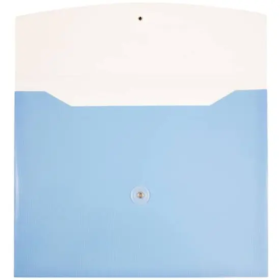 JAM Paper 9.75" x 13" Two-Tone Light Blue Plastic Button & String Tie Closure Envelopes, 12ct. {4}