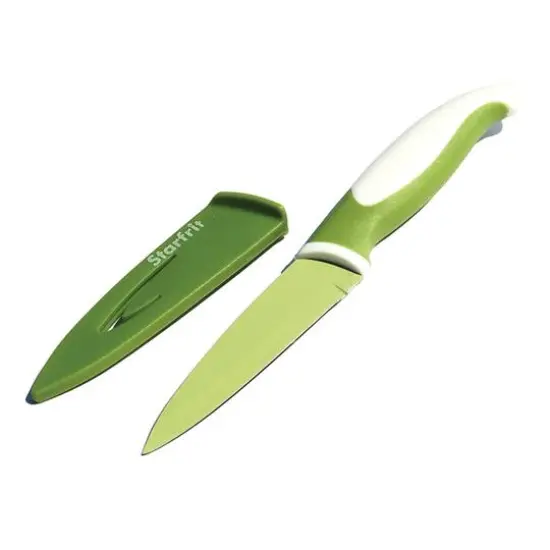 Starfrit 3.5" Green Paring Knife with Integrated Sharpening Sheath {3}