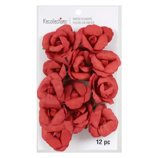 Red Paper Roses by Recollections&trade;, 12ct. {4}