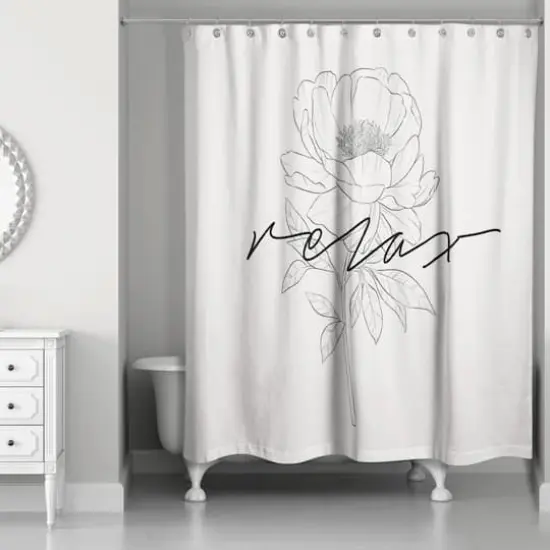 Relax Poppy 71" x 74" Shower Curtain {3}