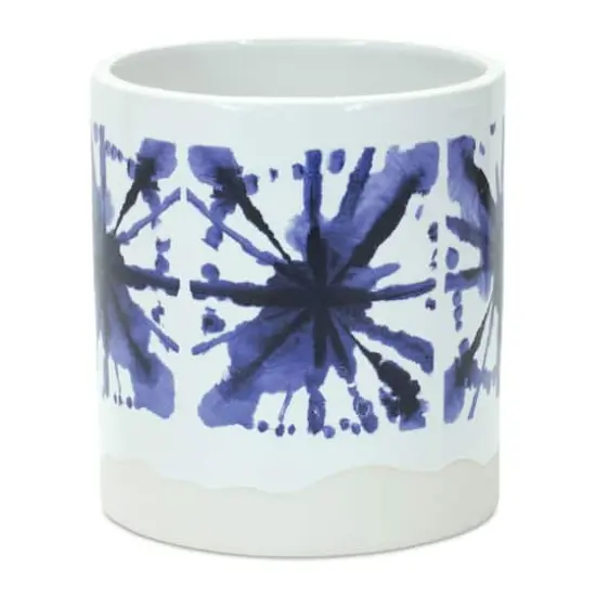 Blue Tie-Dye Print Ceramic Pot Set {3}