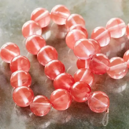Cherry Quartz Glass Small Round Beads, 10mm by Bead Landing&trade; {3}