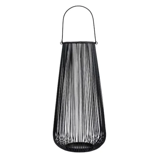 24" Vintage Black Metal Wire Tea Votive Lantern Candle Holder {1}