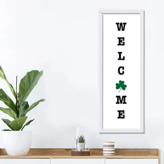 Welcome Print 12" x 36" Black Framed Print Under Plexiglass {3}