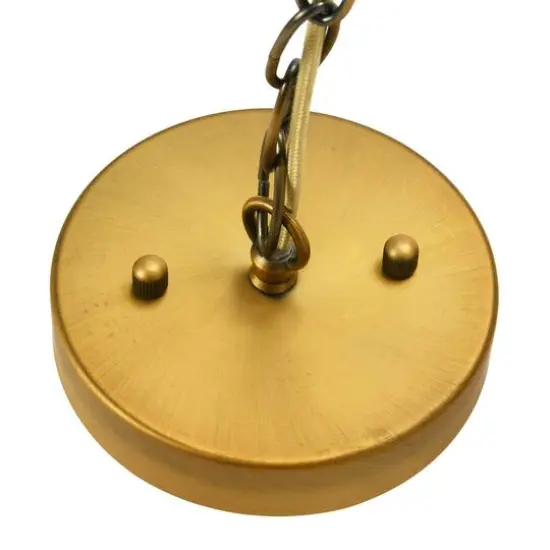 Hello Honey® 16" Brown Coastal Pendant Lamp with Natural Paper Rope Shade, Fringe Detail and Iron Base {11}