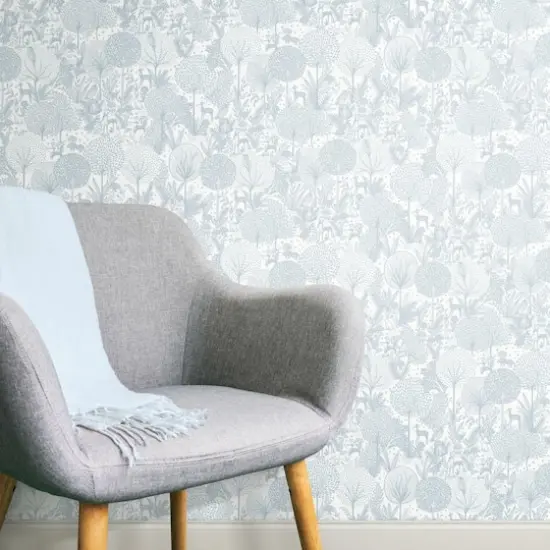 Roommates Forest Friends Peel & Stick Wallpaper Blue/White {6}