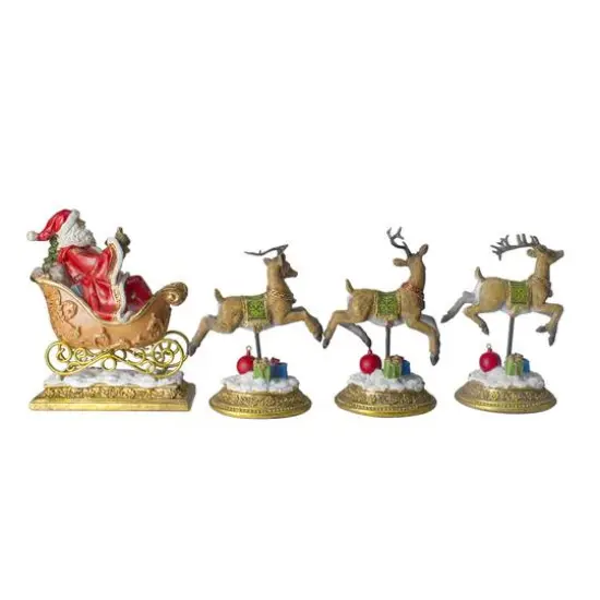 9.5" Santa & Reindeer Christmas Stocking Holder Set {5}