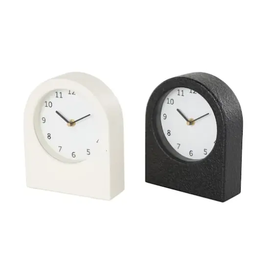 8.75" Textured Decorative Clock with Gold Accents Set {4}