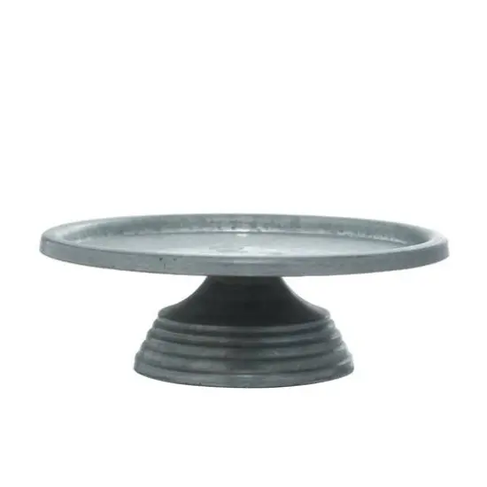 Grey Iron Farmhouse Cake Stand, 4" x 13" x 13" {6}