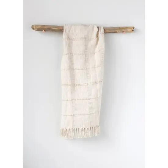 Hello Honey&reg; Cream Cotton Blend Chenille Throw with Fringe {3}