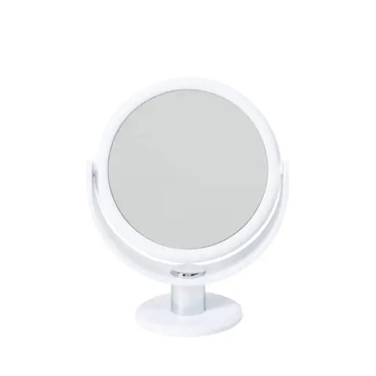 Home Details 7" Black Dual Sided 10X Magnification Rubberized Vanity Mirror White {5}