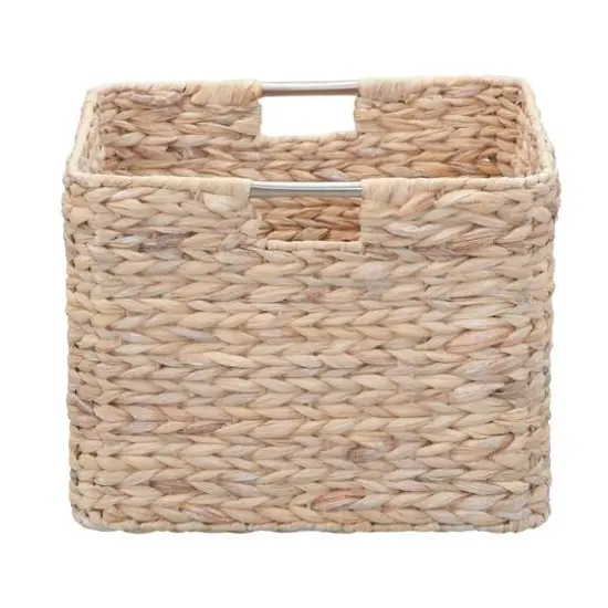 Household Essentials 11" Square Hyacinth Wicker Basket White {7}