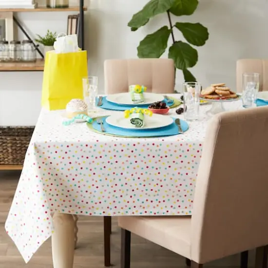 Multi Polka Dots Print Tablecloth 52" x 52" {4}