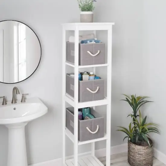 Honey Can Do Heather Gray Large Fabric Storage Bins with Handles, 3ct. {8}