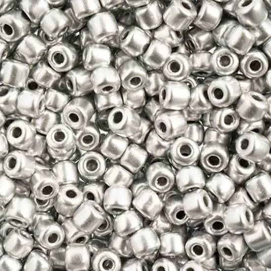 PRECIOSA Rola™ Opaque Czech Glass Seed Beads, 4.5mm Silver {1}