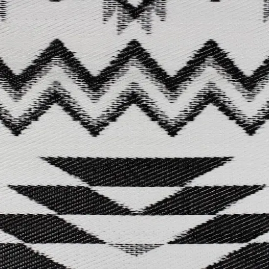 Black & White Aztec Print Rectangular Outdoor Area Rug, 4ft. x 6ft. {5}