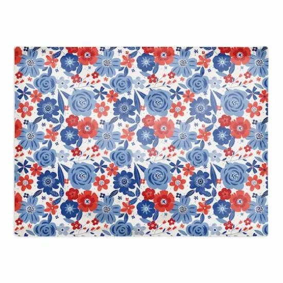 Red White & Blue Florals Cotton Twill Placemat {1}