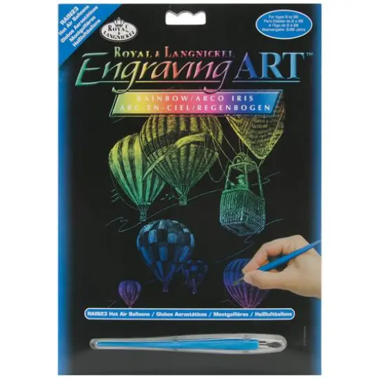Royal & Langnickel&reg; Engraving Art&trade; Hot Air Balloons Rainbow Foil Kit {1}
