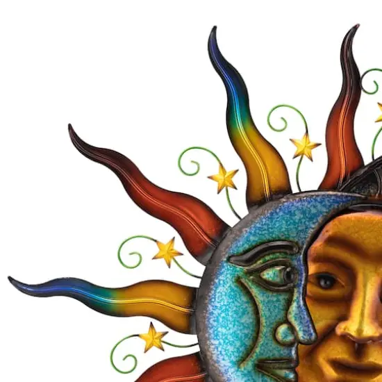 Glitzhome&reg; 33.5" Metal Sun & Moon Wall D&eacute;cor {8}