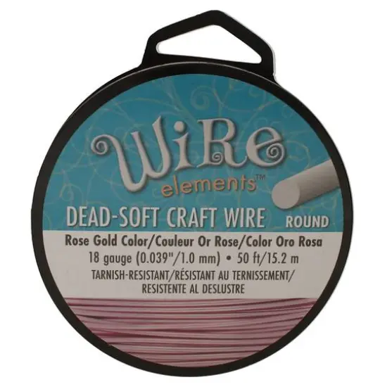The Beadsmith&reg; Wire Elements&trade; 18 Gauge Tarnish Resistant Soft Temper Wire, 50ft. Rose Gold {5}