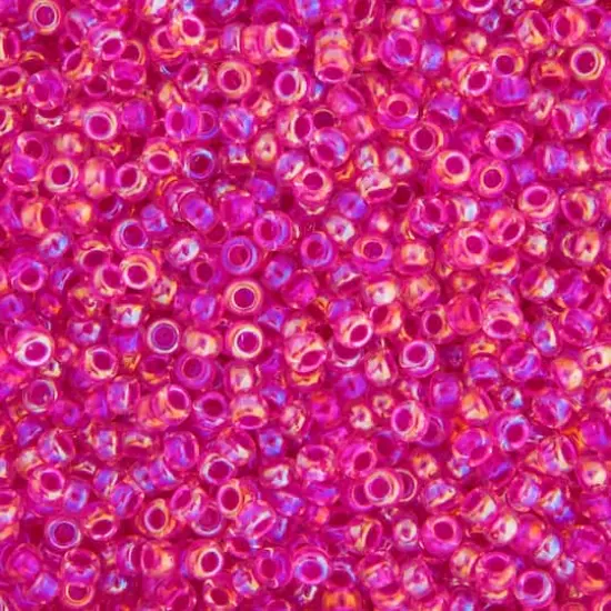 Miyuki&reg; 11/0 Glass Seed Beads, 22g Crystal Hot Pink Lined AB {1}