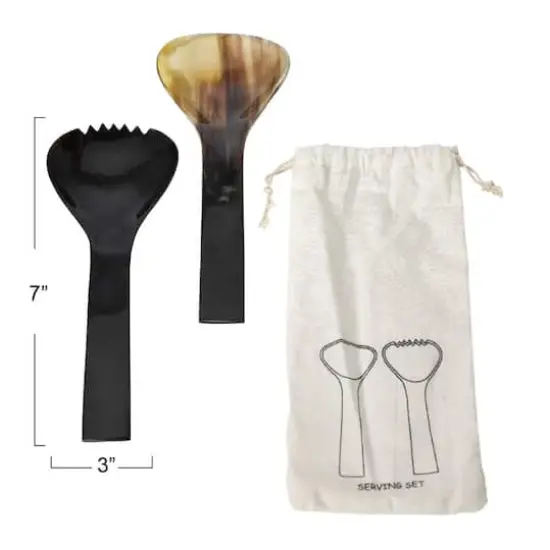 Hello Honey&reg; Horn Salad Servers Set {6}