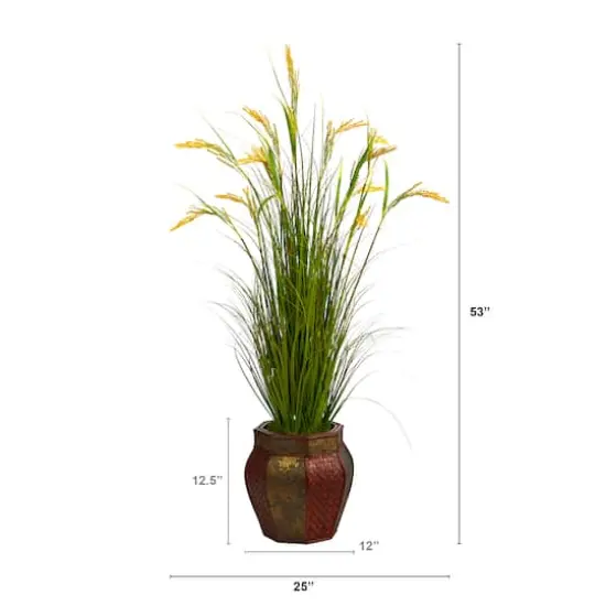 4.4ft. Wheat Grain Plant in Decorative Planter {5}