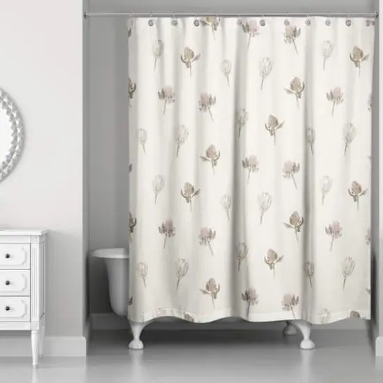 Cottage Florals Shower Curtain Cream {3}
