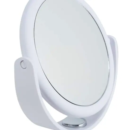 Home Details 7" Black Dual Sided 10X Magnification Rubberized Vanity Mirror White {6}