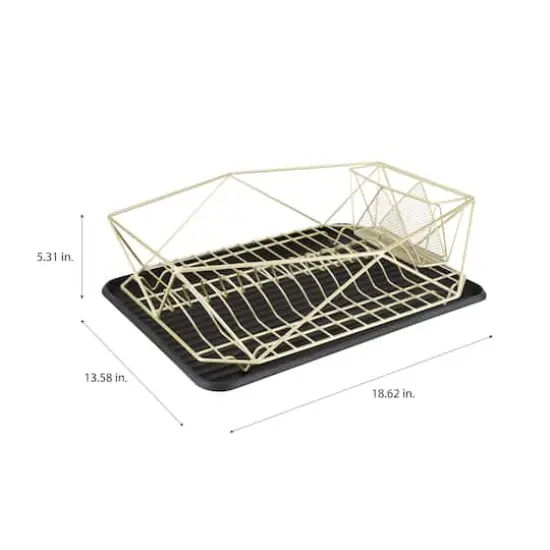 Kitchen Details 18.5" Geode Dish Rack Satin Gold {7}