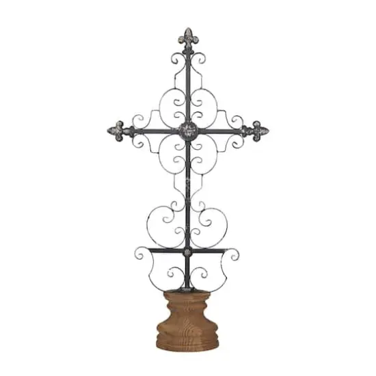 28" Black Iron French Country Crosses {1}