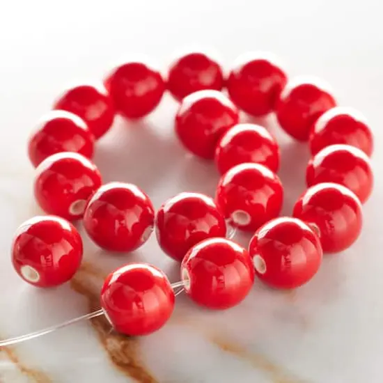 Red Ceramic Round Beads, 10mm by Bead Landing&trade; {3}