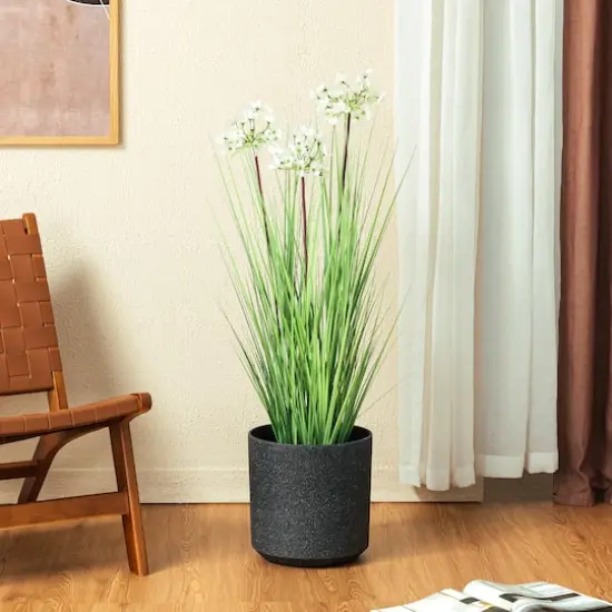 Glitzhome&reg; 3.25ft. Faux Onion Grass Plant in Pot {3}