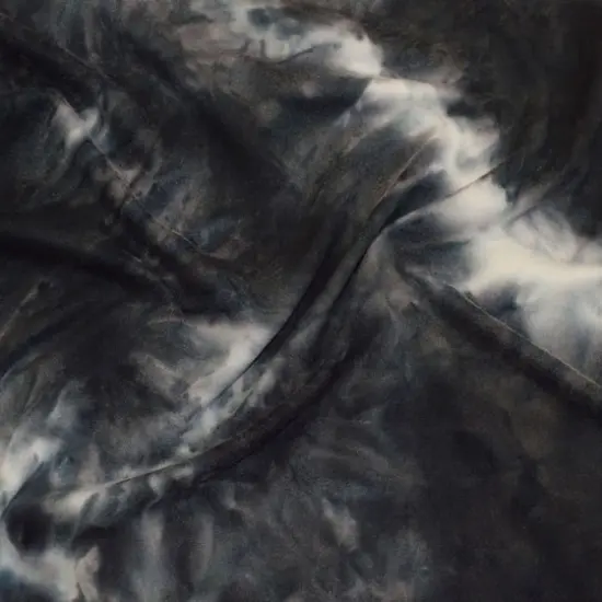 Fabric Merchants Black & White Tie Dye Double Brushed 4-Way Stretch Fabric {4}