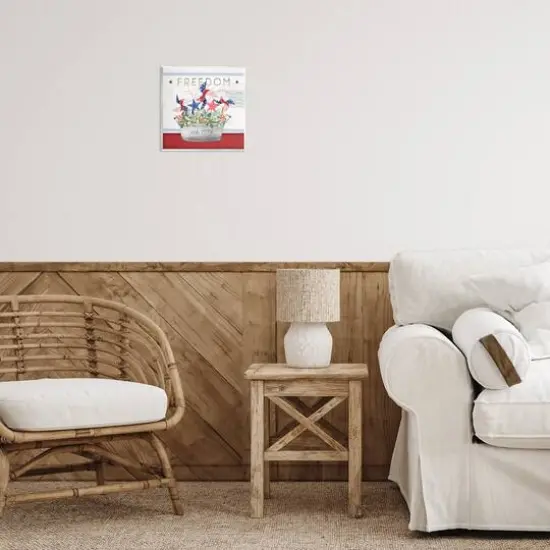 Stupell Industries Freedom Americana Floral Pinwheels Wall Plaque Art {3}