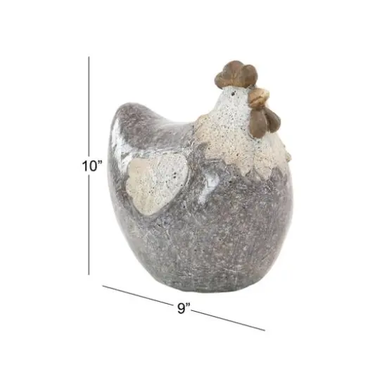 10" Gray Stone Country Hen Garden Sculpture {8}