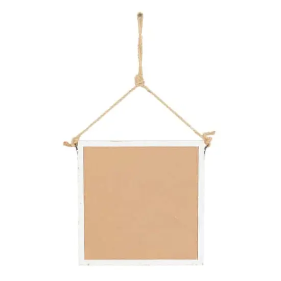 Set of 4 White Wood Vintage Decor Wall Mirror, 12" x 12" {6}