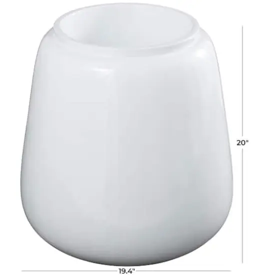 20" White Modern Wide Floor Vase {6}